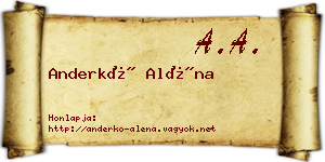 Anderkó Aléna névjegykártya